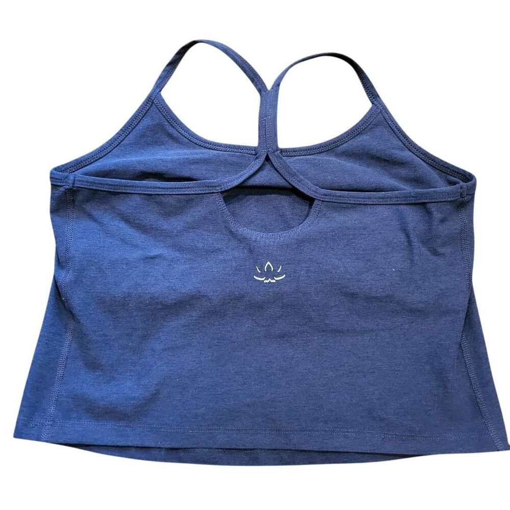 Beyond Yoga Tank Top Women's 1X Blue Spacedye Slim Racerback Cropped Bra - Picture 3 of 4